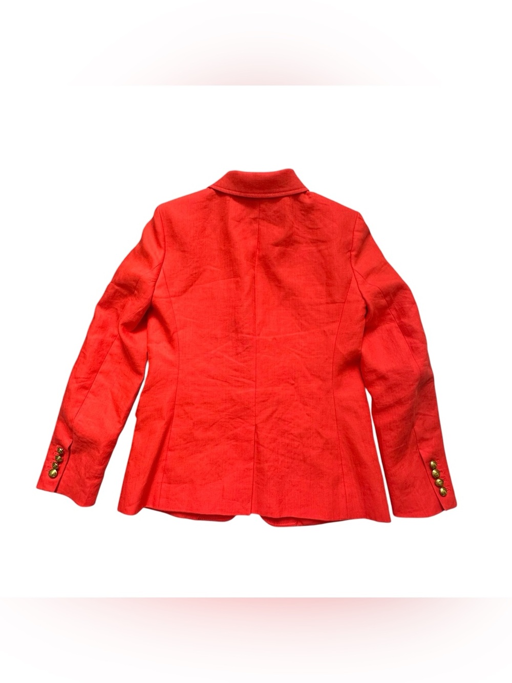 J.Crew Rhodes Linen Blazer Red Orange Gold Button Preppy Office Acadamia 4P - Picture 3 of 11